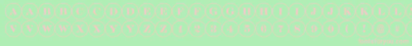フォントDiscoserifRegular – 緑の背景にピンクのフォント