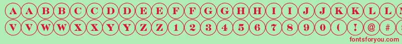 DiscoserifRegular-fontti – punaiset fontit vihreällä taustalla