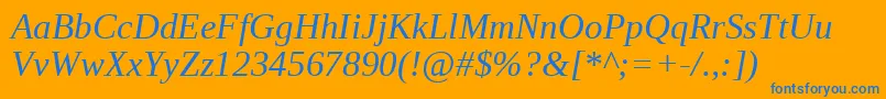 LiberationSerifItalic Font – Blue Fonts on Orange Background