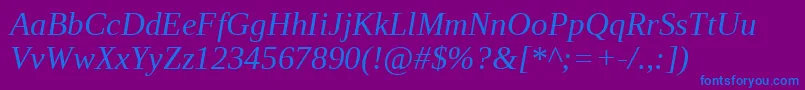 Шрифт LiberationSerifItalic – синие шрифты на фиолетовом фоне