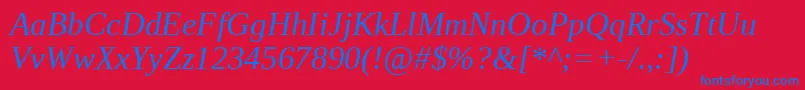 LiberationSerifItalic Font – Blue Fonts on Red Background
