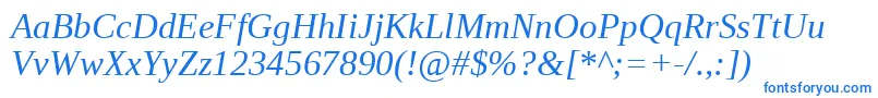 LiberationSerifItalic Font – Blue Fonts on White Background