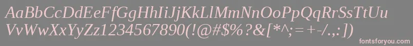 LiberationSerifItalic Font – Pink Fonts on Gray Background