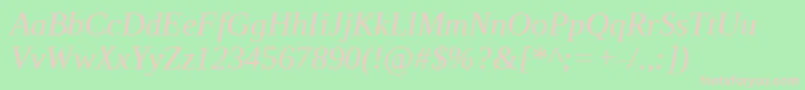 LiberationSerifItalic Font – Pink Fonts on Green Background