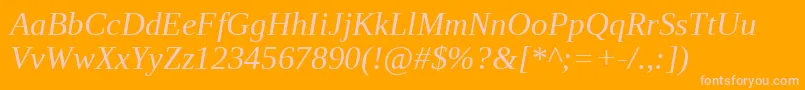 LiberationSerifItalic Font – Pink Fonts on Orange Background