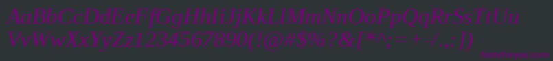 LiberationSerifItalic Font – Purple Fonts on Black Background