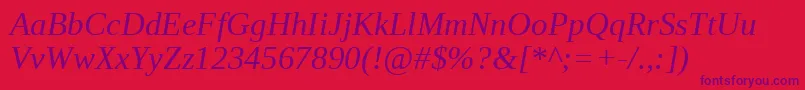 LiberationSerifItalic Font – Purple Fonts on Red Background