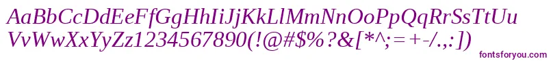 LiberationSerifItalic Font – Purple Fonts on White Background
