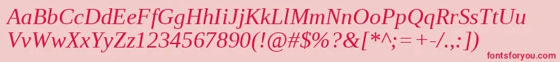 LiberationSerifItalic Font – Red Fonts on Pink Background