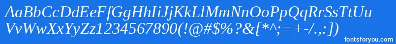 LiberationSerifItalic Font – White Fonts on Blue Background