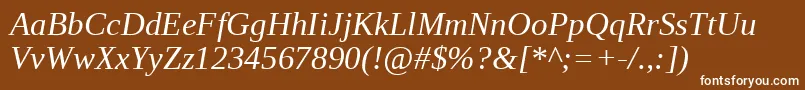LiberationSerifItalic Font – White Fonts on Brown Background