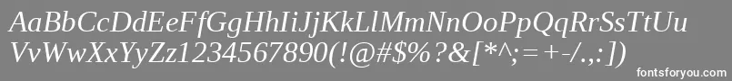 LiberationSerifItalic Font – White Fonts on Gray Background