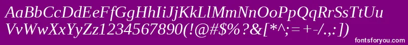 LiberationSerifItalic Font – White Fonts on Purple Background