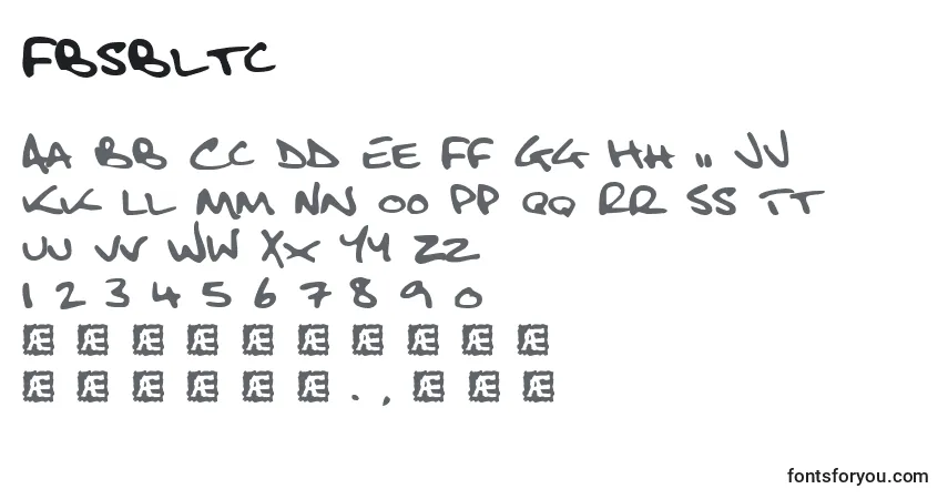 Czcionka Fbsbltc – alfabet, cyfry, specjalne znaki