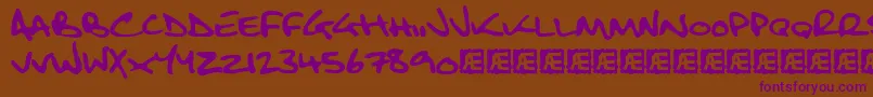 Fbsbltc Font – Purple Fonts on Brown Background
