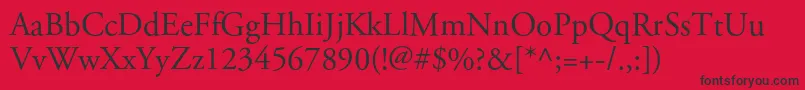Apcgaramondc Font – Black Fonts on Red Background