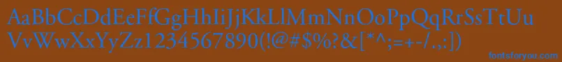 Apcgaramondc Font – Blue Fonts on Brown Background