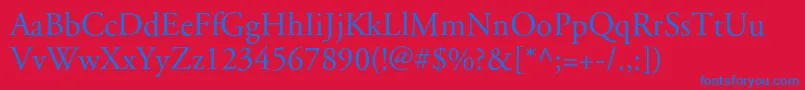 Apcgaramondc Font – Blue Fonts on Red Background