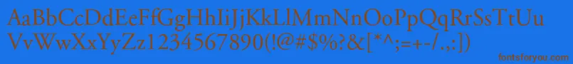 Apcgaramondc Font – Brown Fonts on Blue Background