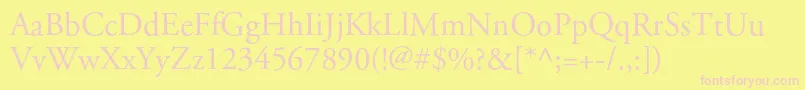 Apcgaramondc-Schriftart – Rosa Schriften auf gelbem Hintergrund