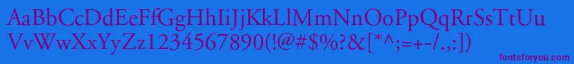 Apcgaramondc Font – Purple Fonts on Blue Background