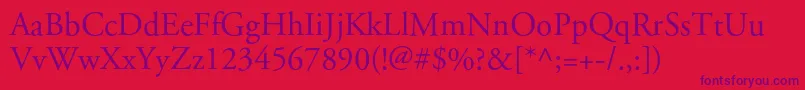 Apcgaramondc Font – Purple Fonts on Red Background