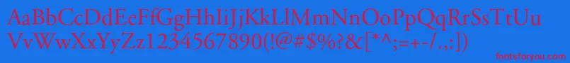 Apcgaramondc Font – Red Fonts on Blue Background