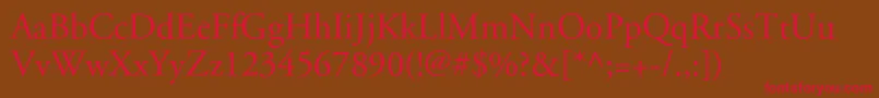 Apcgaramondc Font – Red Fonts on Brown Background