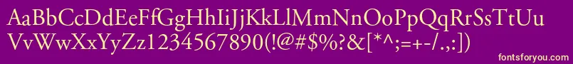 Apcgaramondc Font – Yellow Fonts on Purple Background