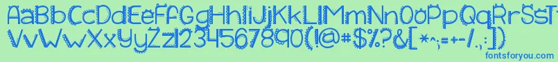 Kgiliketomoveit Font – Blue Fonts on Green Background