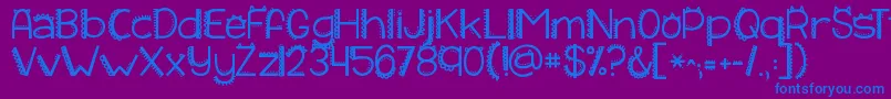 Kgiliketomoveit Font – Blue Fonts on Purple Background