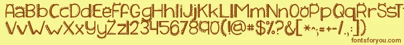 Kgiliketomoveit Font – Brown Fonts on Yellow Background