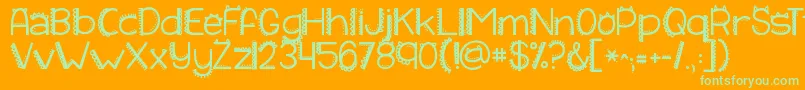 Kgiliketomoveit Font – Green Fonts on Orange Background