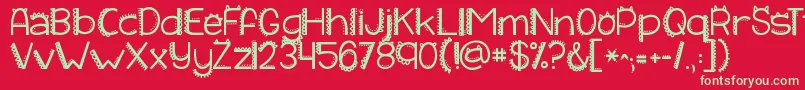 Kgiliketomoveit Font – Green Fonts on Red Background