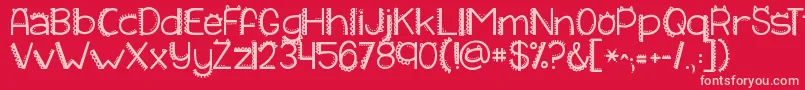 Kgiliketomoveit Font – Pink Fonts on Red Background