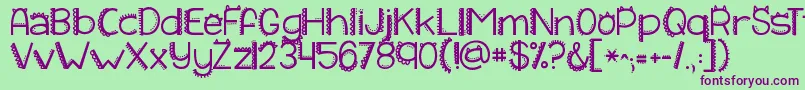 Kgiliketomoveit Font – Purple Fonts on Green Background