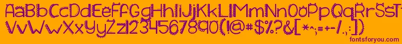 Kgiliketomoveit Font – Purple Fonts on Orange Background