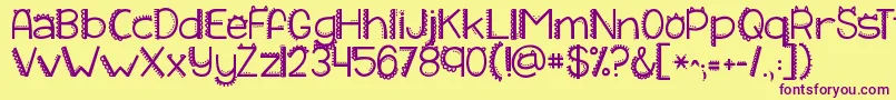 Weitere Informationen zur Kgiliketomoveit-Schriftart Kgiliketomoveit-Schriftart – Violette Schriften auf gelbem Hintergrund