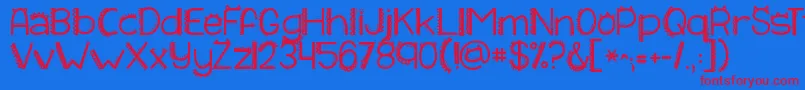 Kgiliketomoveit Font – Red Fonts on Blue Background