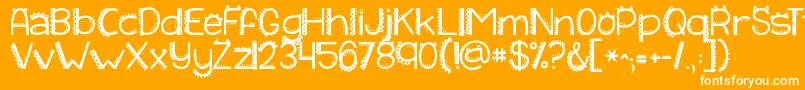 Saiba mais sobre a fonte Kgiliketomoveit Fonte Kgiliketomoveit – fontes brancas em um fundo laranja