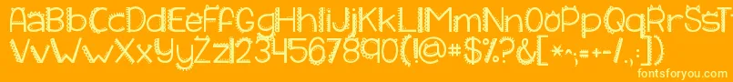 フォントKgiliketomoveit – オレンジの背景に黄色の文字