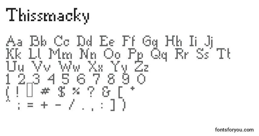 Thissmackyフォント–アルファベット、数字、特殊文字