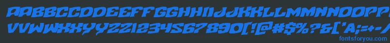 Шрифт Nuevopassionrotal – синие шрифты на чёрном фоне