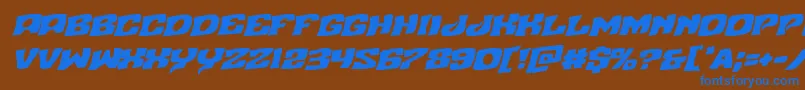 Шрифт Nuevopassionrotal – синие шрифты на коричневом фоне