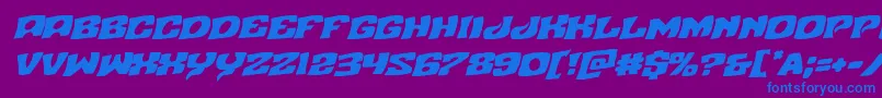 Шрифт Nuevopassionrotal – синие шрифты на фиолетовом фоне