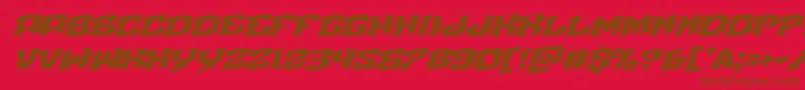 Nuevopassionrotal-Schriftart – Braune Schriften auf rotem Hintergrund