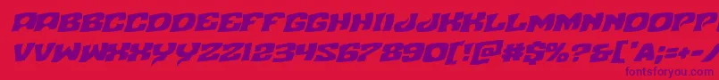 Nuevopassionrotal-Schriftart – Violette Schriften auf rotem Hintergrund