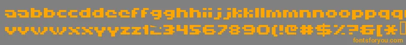 Hiskyf69-Schriftart – Orangefarbene Schriften auf grauem Hintergrund