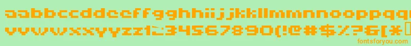 Fonte Hiskyf69 – fontes laranjas em um fundo verde