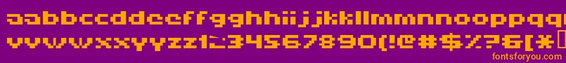 Fonte Hiskyf69 – fontes laranjas em um fundo violeta
